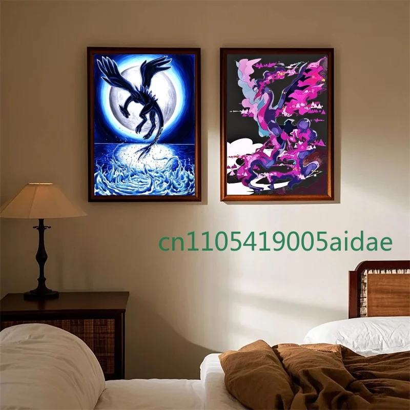 

Classic Cartoon Pokemon Anime Lugia Ho-Oh Poster Action Figures Art Canvas Painting Wall Decoration HD Poster Kids Room Decorate