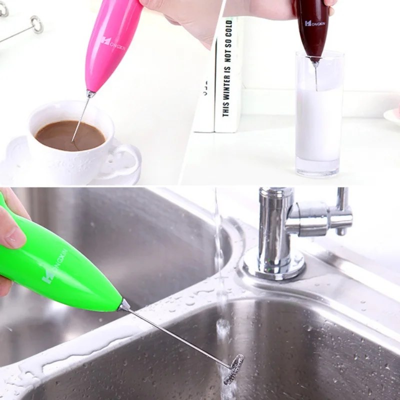1 PC Kitchen Egg Beater Coffee Milk Drink Electric Whisk Mixer Frother Foamer Electric Mini Handle Mixer Stirrer