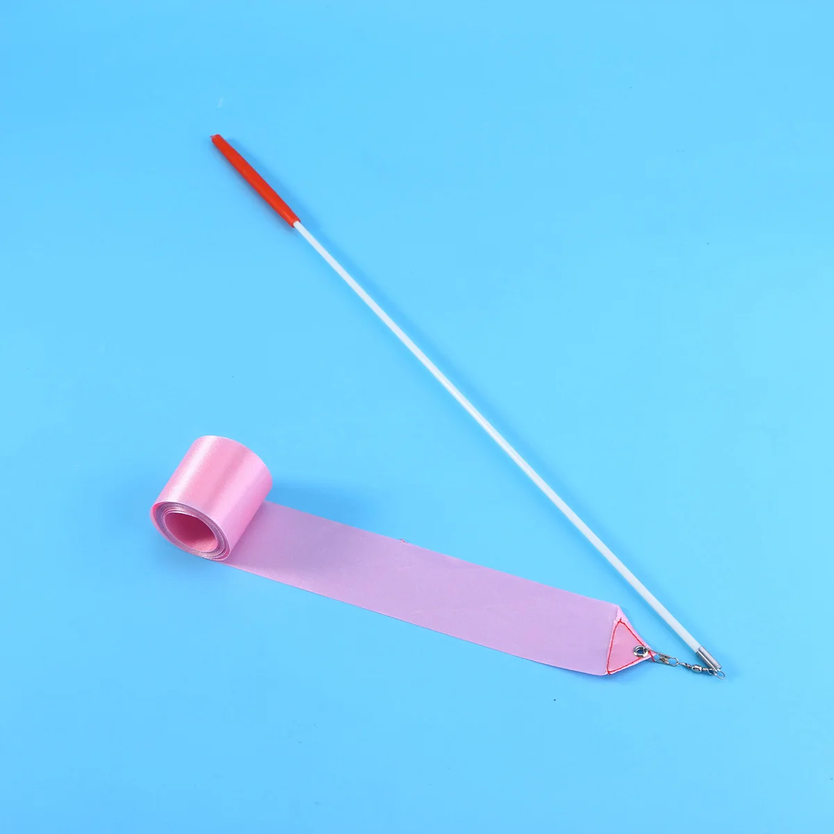 

4M Rhythmic Gymnastics Ribbon Fiberglass Handle Dance Streamers Exercise Color Guard Marching Band Gym Training Pink