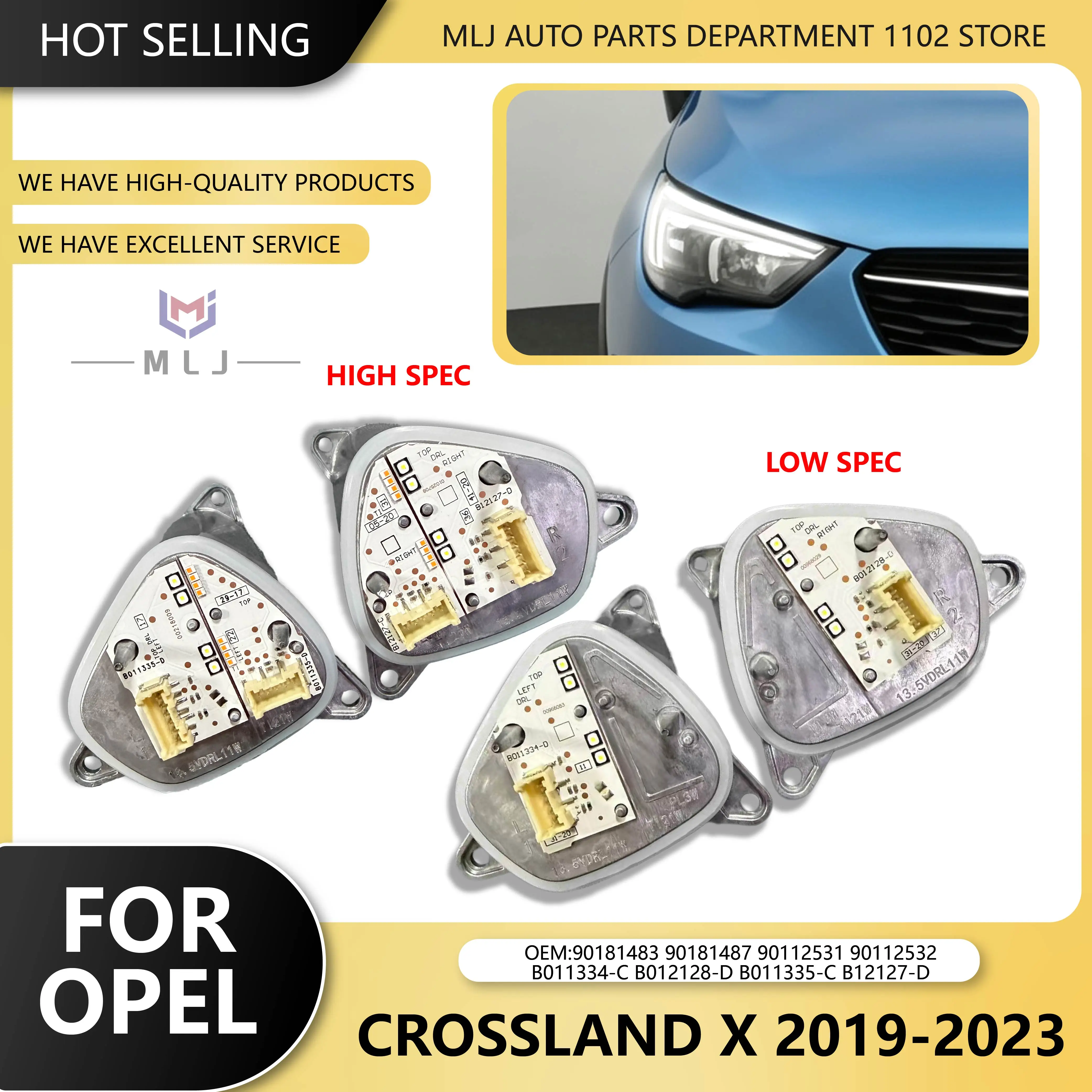 module-de-phare-module-de-feux-de-jour-et-de-clignotants-unite-de-source-lumineuse-pour-opel-crossland-x-2019-2023-references-90112531-90112532-90181483-90181487