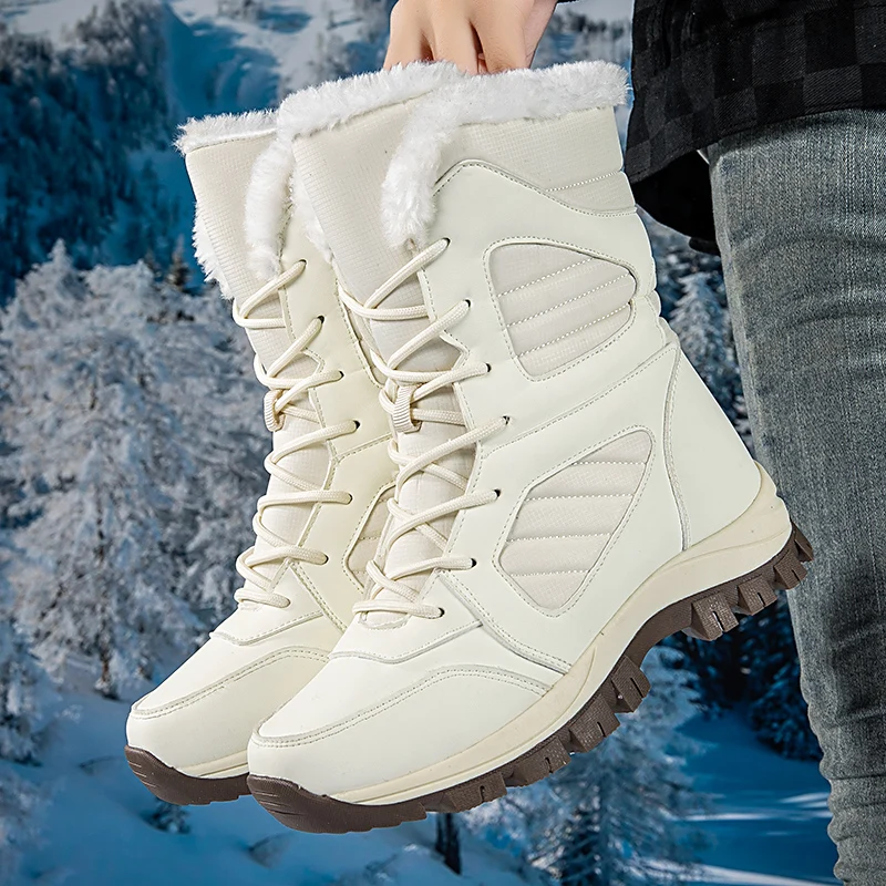 

Women Shoes Winter Non-slip Plush Snow Mid-calf Boots Warm Platform Shoes Bota Feminina Zapatos De Mujer Chaussure Femme Female
