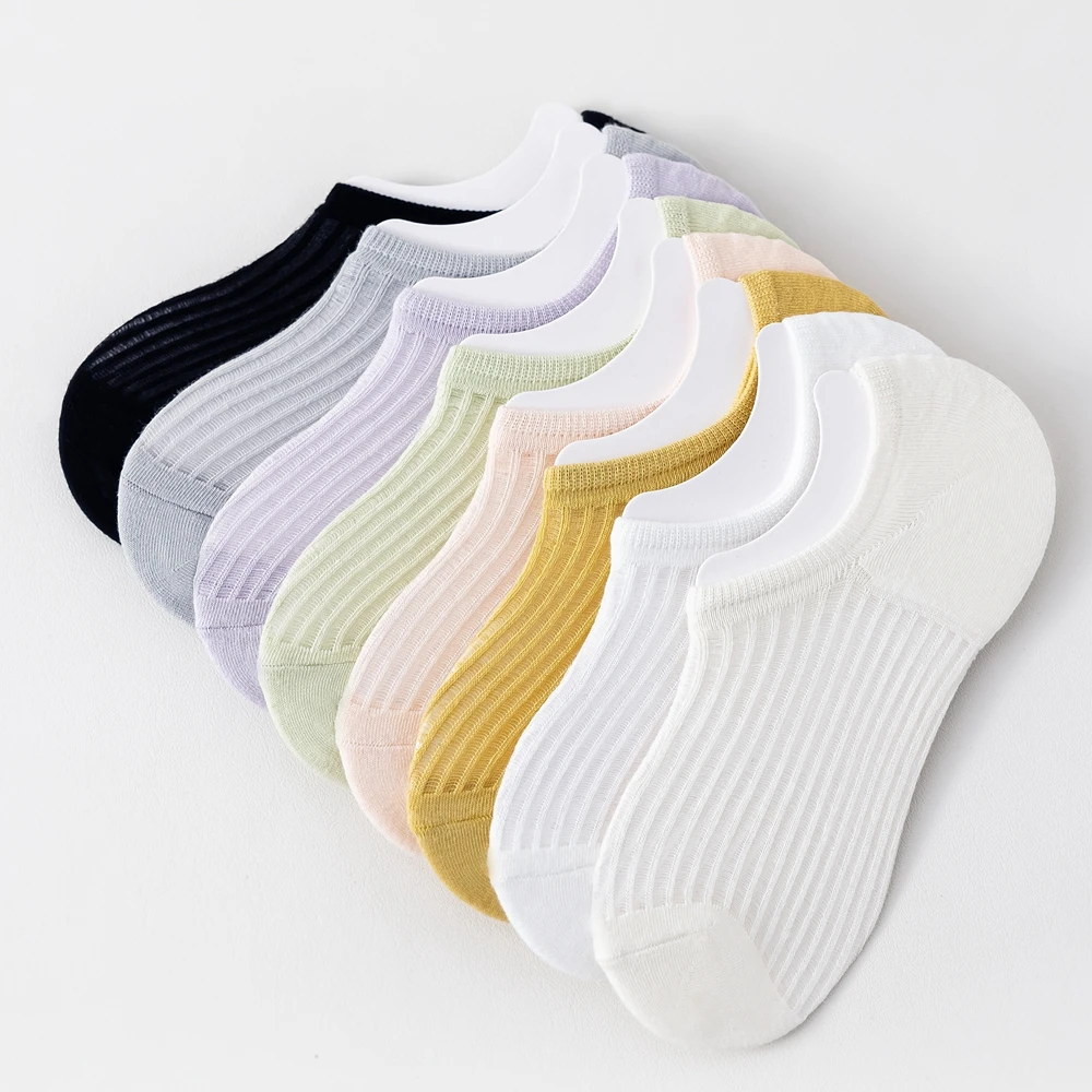 7 Pairs Women Summer Mesh Socks Anti-slip No-show Slippers Socks Invisible Non-slip Socks Low Cut Thin
