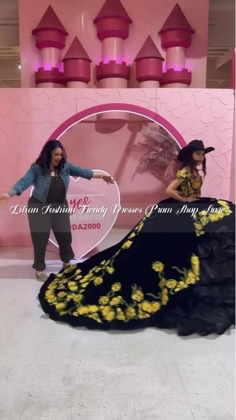 Luxo robe de balle princesa quinceanera vestido méxico fora do ombro floral bordado renda poncho catedral trem rainha personalizado