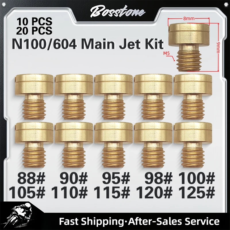 20pcs/10pcs VM22 VM24 N100/604 Large Round Main Jet For Mikuni VM26 Molkt Carburetor Nozzle Main Jets 125 150 200 250