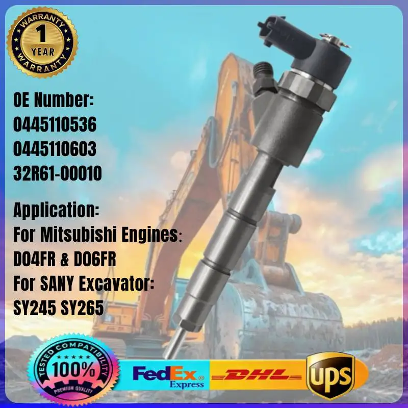 Inyector De Combustible Common Rail 0445110536 0445110603 32R61-00010 Para Motor Mitsubishi D04Fr D06Fr, Excavadora Sany Sy245 Sy265 — -22%, 25.8€ Coupon, from 86.39€ – 22% descuento – €86.39