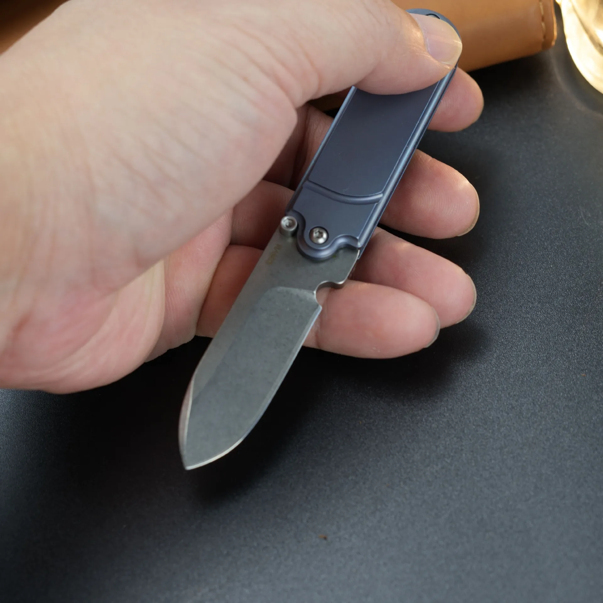 EDC Titanium Alloy Handle Folding Knife Hollow Paper Cutting Art Blade Cutting Knife Unpacking Camping  Pocket Outdoor Tools