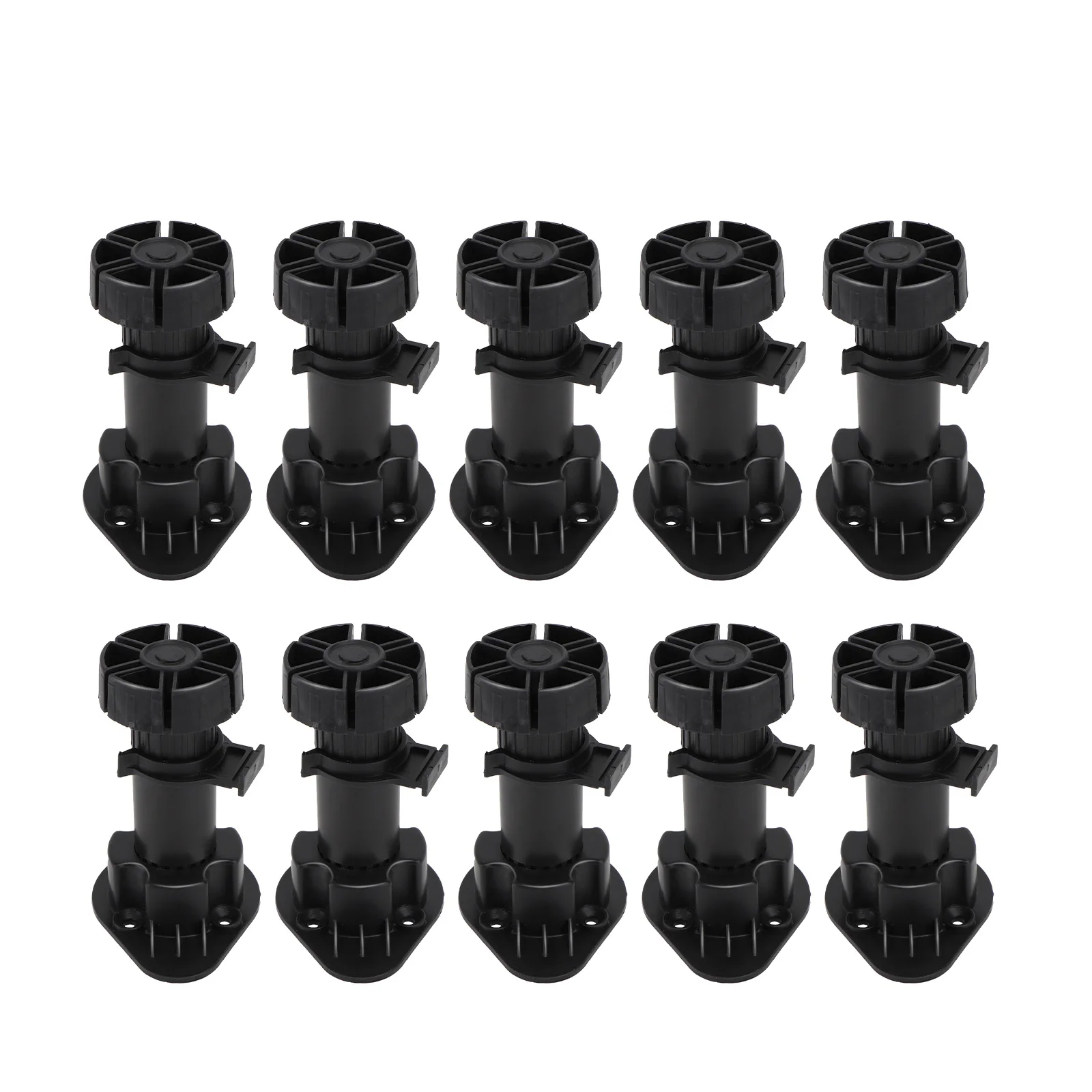 

10 pcs Plastic Cabinet Feet 10Cm Adjustable Support Foot 360° Threaded Base Furniture Leveler For Sofa Table Bookshelf Tea Table