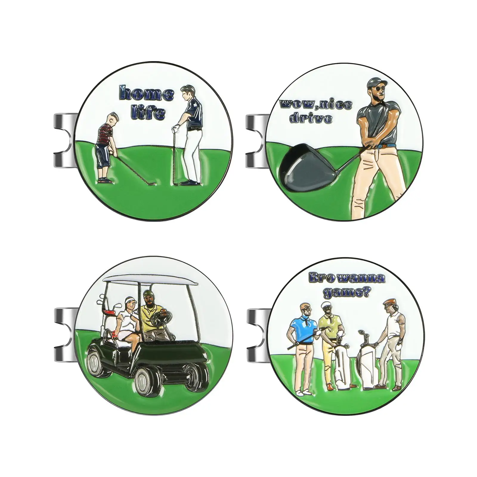 

Golf Ball Marker Position Mark Hat Clip Gifts for Golfer Detachable Metal Golf