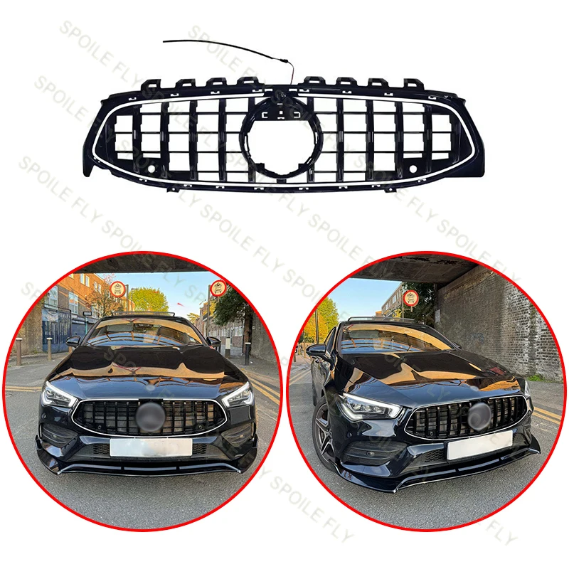 

For Mercedes Benz CLA Class C118 W118 X118 180 200 220 250 CLA35 CLA45 AMG 2019-2023 Car Front LED Grille Racing Grills