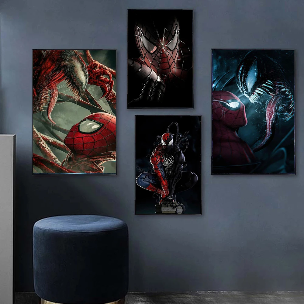 Póster HD de película de cómics de Marvel, impresiones de Venom y Spiderman, Symbiotes, pintura en lienzo, arte, decoración para sala de estar,