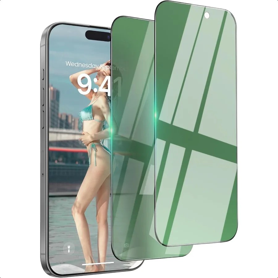 

2 Pack for iPhone 17 Pro Max Privacy Screen Protector Tempered Glass for iPhone 17 Pro Max 6.9inch Gradient Green Anti Spy Anti