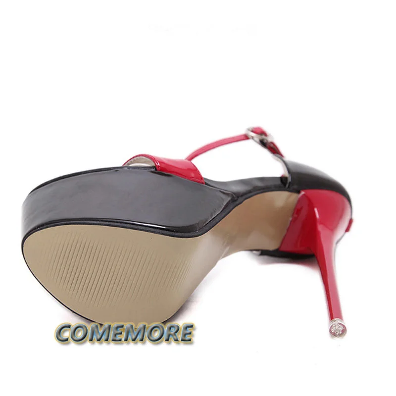 Sandali da donna estivi di grandi dimensioni 34-46 piattaforma Sexy Fetish Stiletto scarpe con tacco alto festa di nozze décolleté da donna con