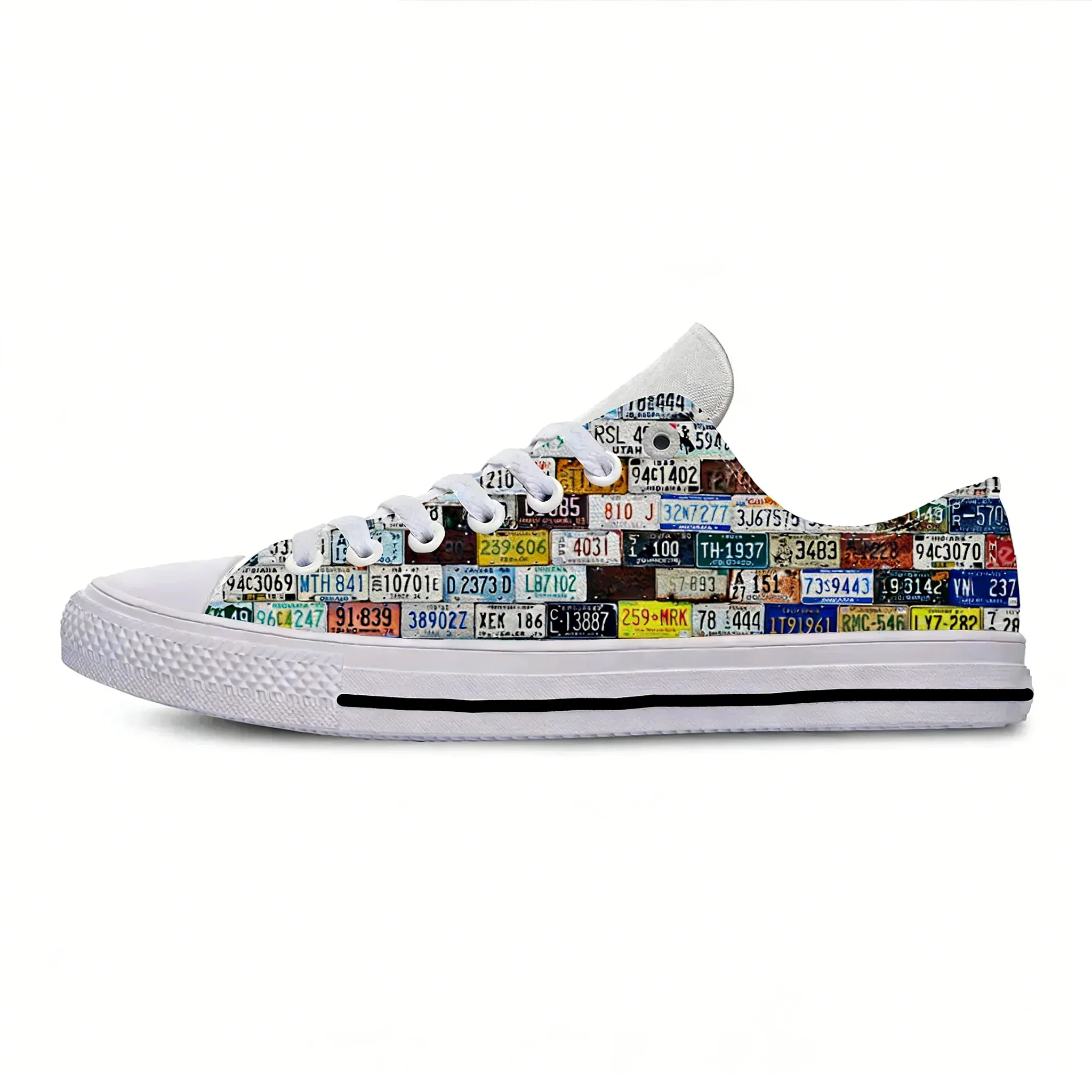 Hot Summer License Car Plate Number Vintage Fashion Lightweight Summer Classic Canvas Shoes Men Women Casual Breathable Sneakers