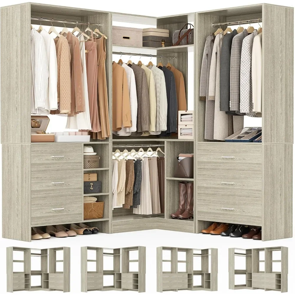 Closet System with 3 Sets, 86.8