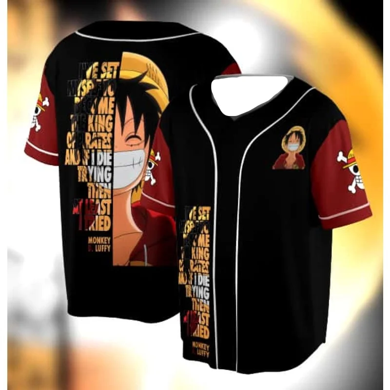 Bandai 2026 Summer Luffy Baseball Jacket Outdoor Leisure Sports Breathable Quick Drying Top Family Matching