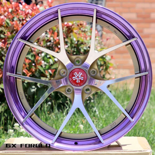 GX Customized 21 Inch 2 Pieces Forged Wheels with Polished Center Disc and Lip