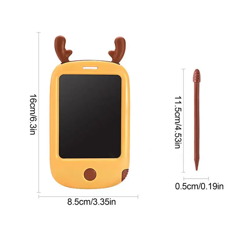 Lavagna LCD da 4,4 pollici Cartoon Deer Modellazione Tavolo da disegno per bambini Blocco elettronico per graffiti Giocattoli per tavoletta da disegno per bambini