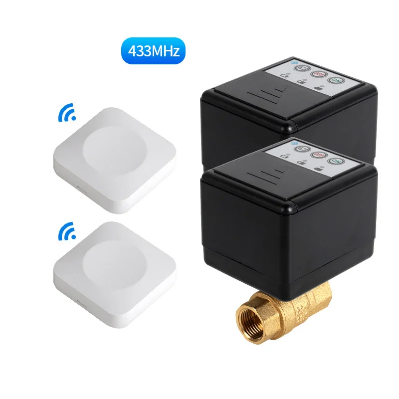 DN15 DN20 DN25 electric water valves with mini wireless water sensor for leak detection Wireless water leak protection system