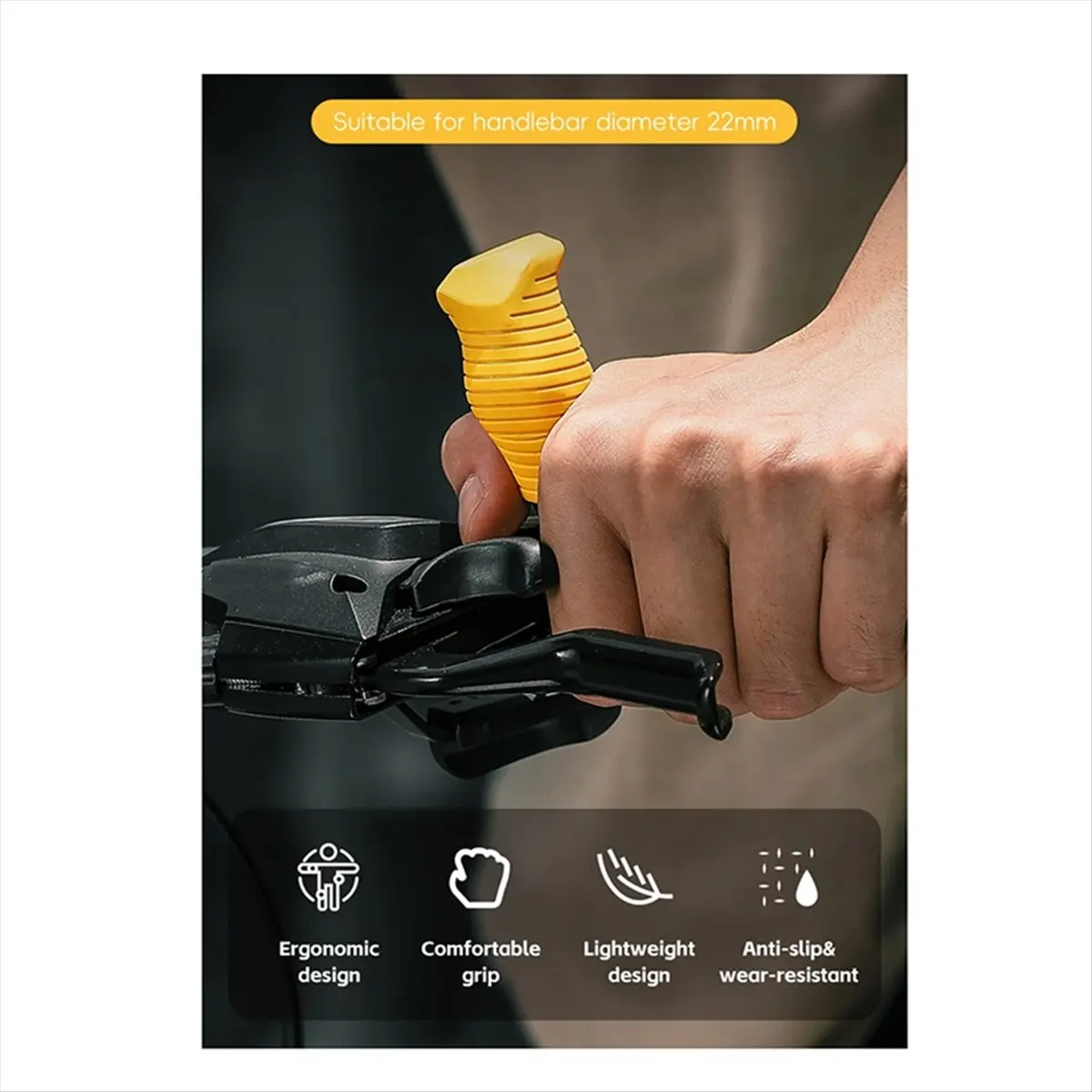 

ABJV Эргономичные опорные ручки для большого пальца Велосипедные маленькие вспомогательные ручки для руля Аксессуары для велосипеда Желтый
