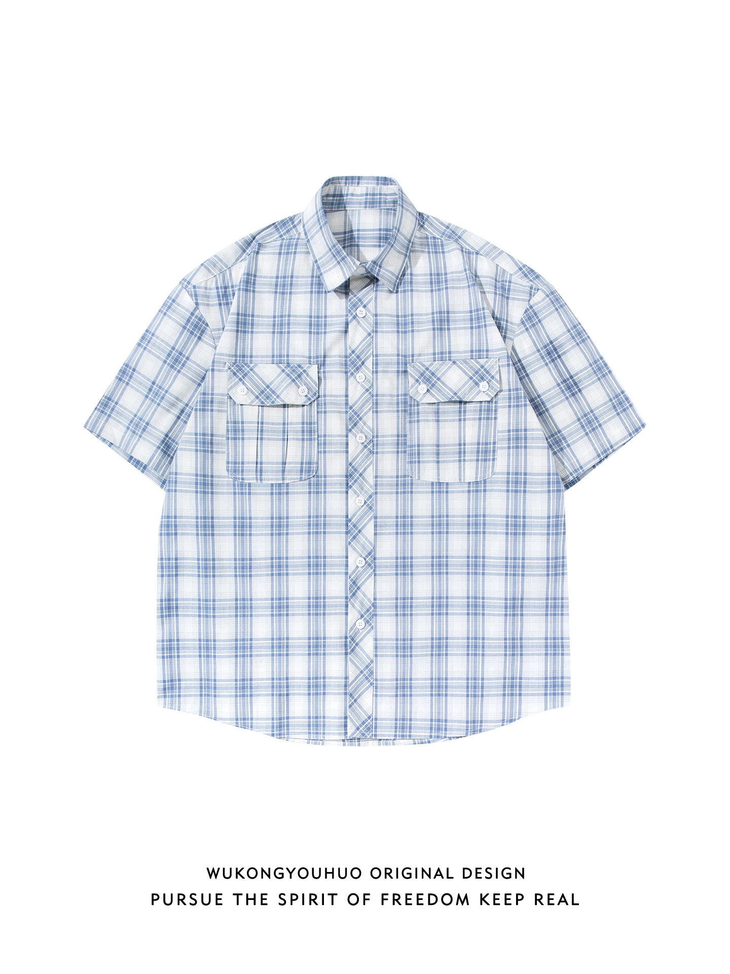 

Cleanfit Summer Plaid ort Sve Loose Casual irt ex Youth Faion Breathable Comfortable Couple's irt