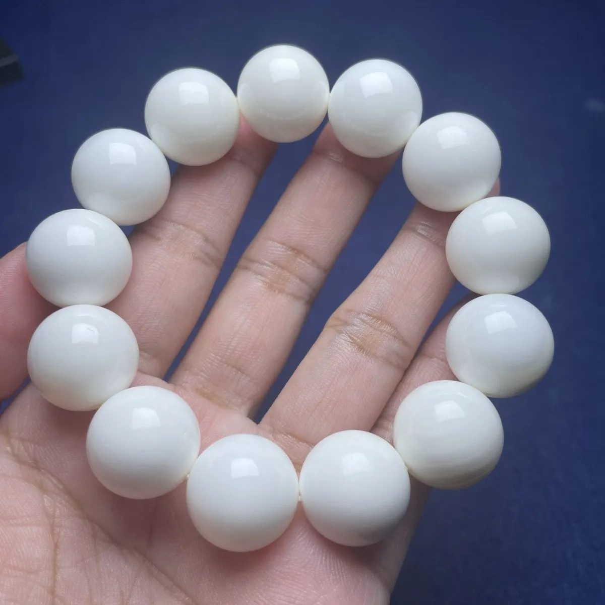 Natural Deep-Sea Shells From The South China Sea, Organic Gemstones, Milky White And Flawless Buddhist Prayer Beads, Bracelets,