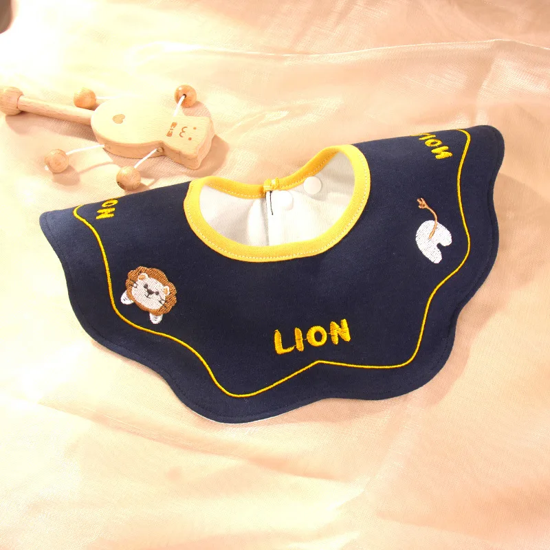 Cute Embroidery Cotton Baby Bibs Autumn New Infant Bib Newborn Burp Cloths for Kids Boy Girl Spring Soft Feeding Saliva Towel