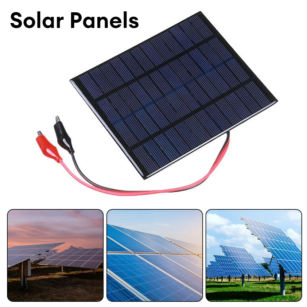 Portable Solar Panel 2W 12V DIY Solar Plate olysilicon Epoxy Panels Portable Solar Cell for Outdoor Camping Garden Charging