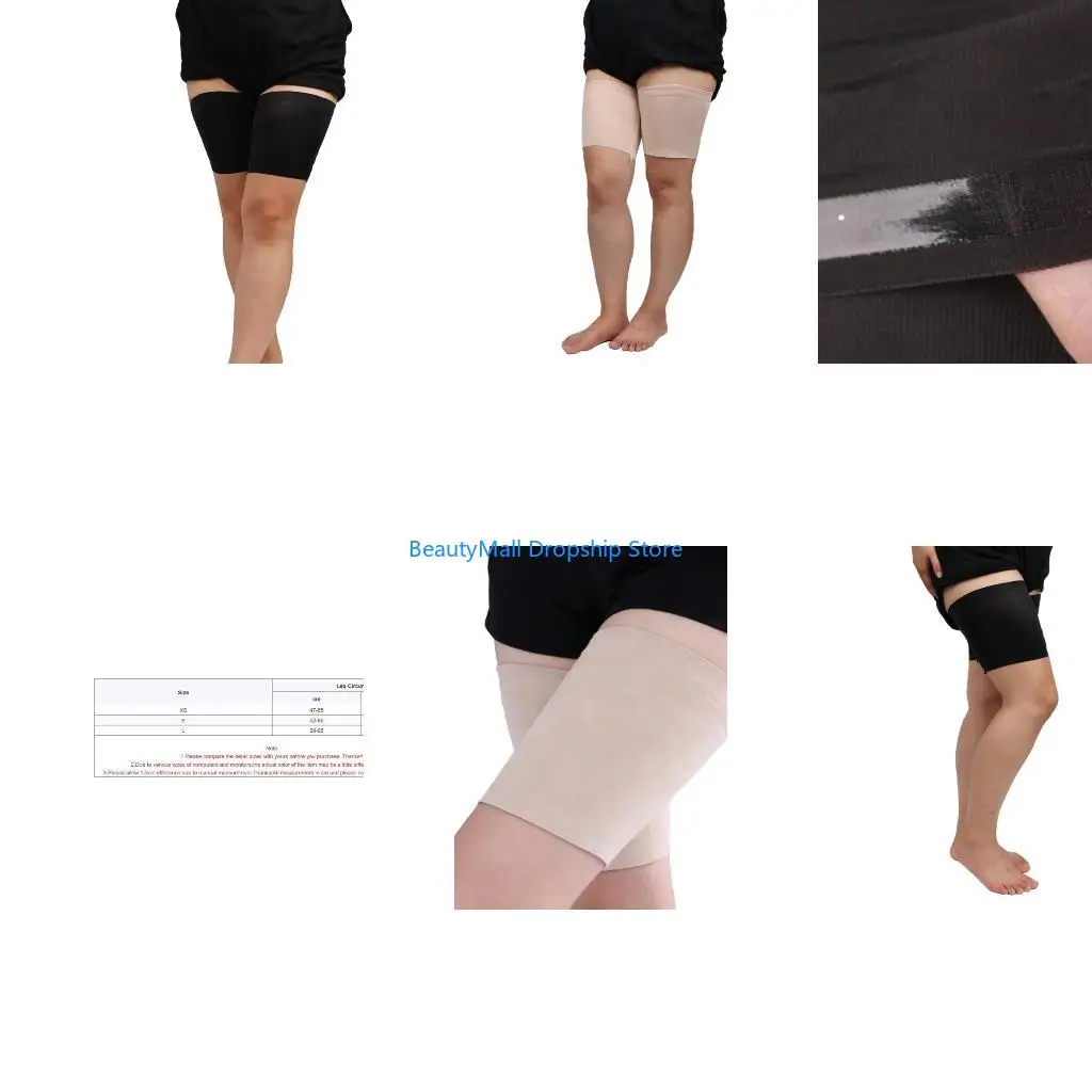 40JD Highly Performances Thigh Compression Sleeves With Grips Technology For Gym Dance And Sports Breathable Nylon Fabric