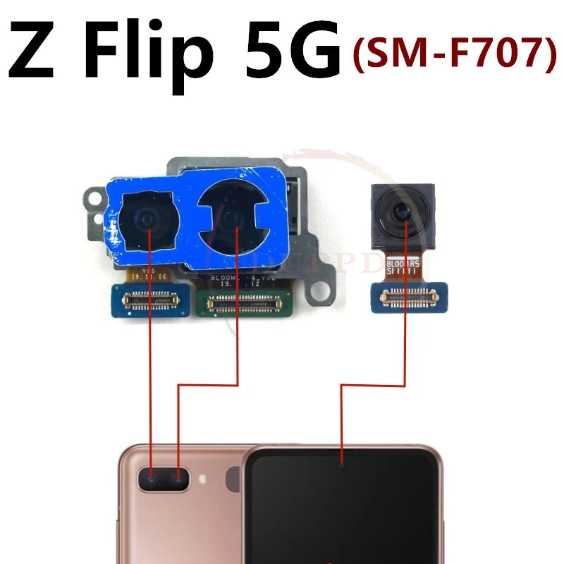 Rear Front Camera For Samsung Galaxy Z Flip 3 4 Flip3 Flip4 5G F707 F711 F721 Back Selfie Small Frontal Camera Module