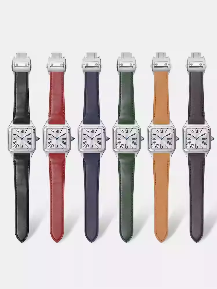 smooth-leather-bamboo-patterned-genuine-cowhide-leather-strap-for-cartier-santos-large-size-wssa0010-watchband-butterfly-buckle