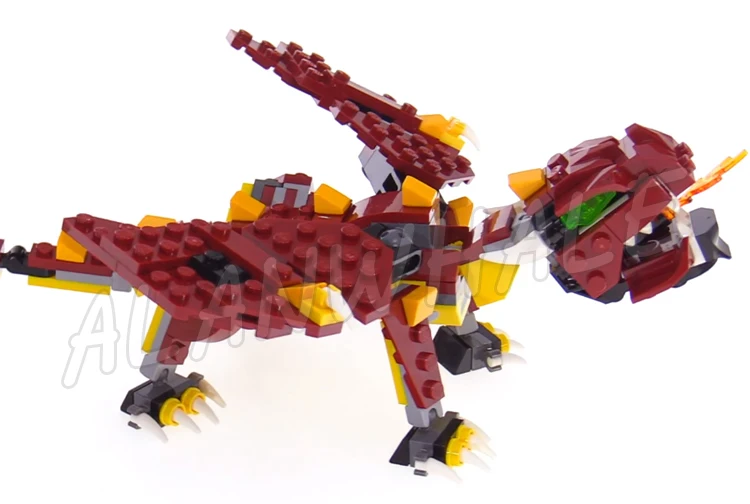 223 Stück Creator 3in1 Mythische Kreaturen Feuerdrache Riesenspinne Troll 11044 Bausteinspielzeug Kompatibel mit Modell