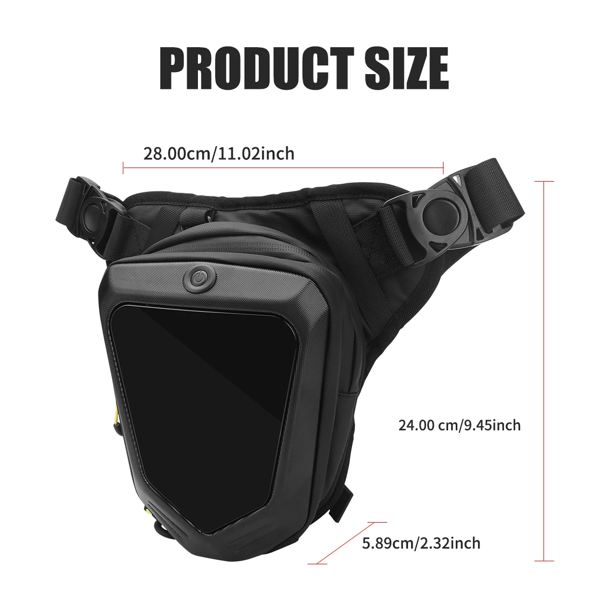 Motorcycle LED Screen Display Leg Bag Drop Leg Side Bag Waterproof Ride Cycling Biker Waist Bag APP Control Pattern Fanny Pack