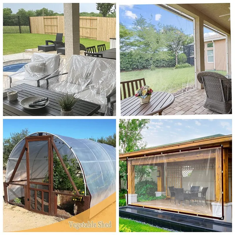 Anpassbare transparente PEVA-Plane für den Außenbereich, wasserdichter Zaun, Gewächshausfolie, regendichtes Tuch, Haustiere, Haus, Regenschutz, Pflanzenplane – Detail 26