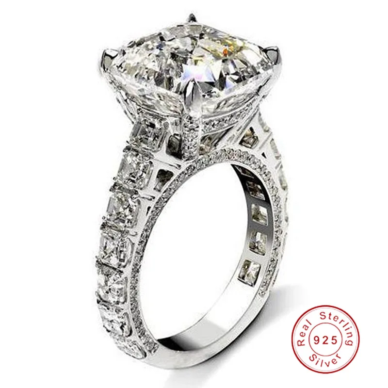 2023 New 925 Sterling Silver Fashion Luxury Diamond Ring Creative Geometric Type Engagement Wedding Ring