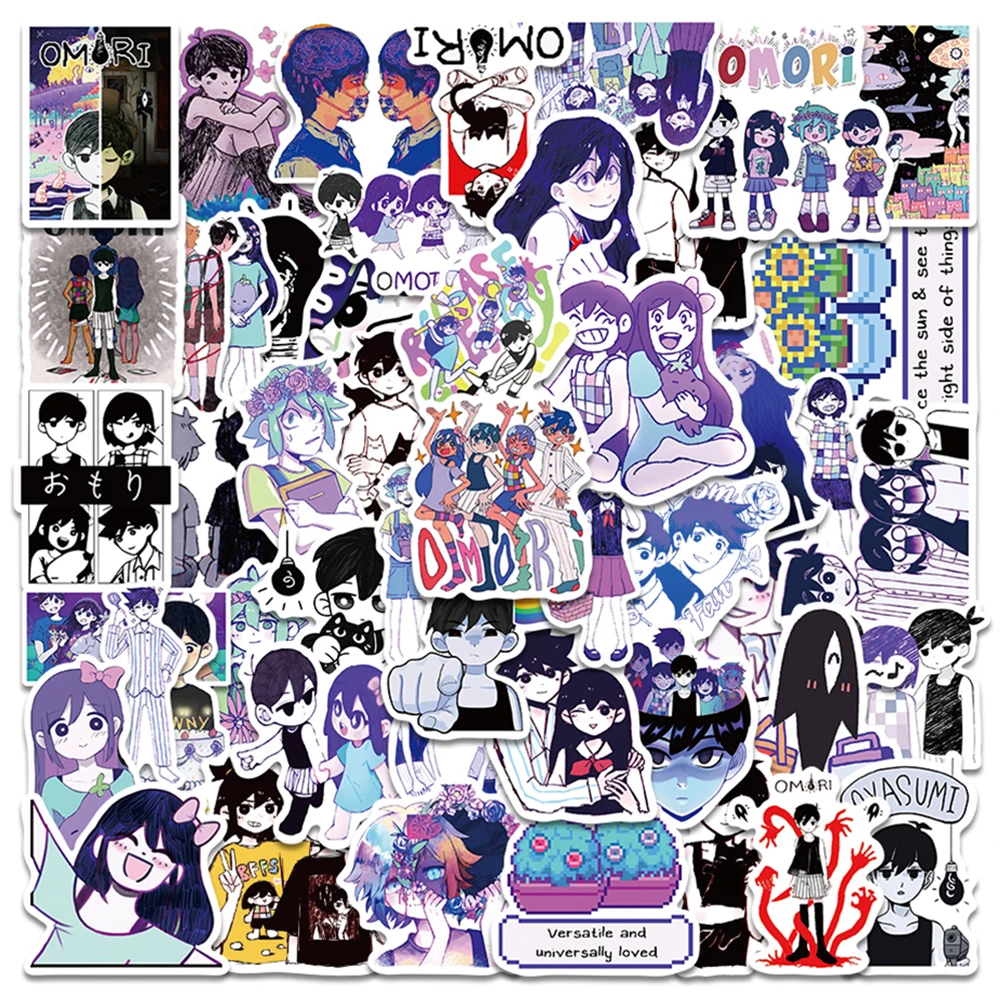 10/30/50 Stück Lustige Omori Cartoon-Aufkleber Anime Graffiti-Sticker DIY Skateboard Gepäck Handy Niedliche Sunny Basil Aufkleber Deko