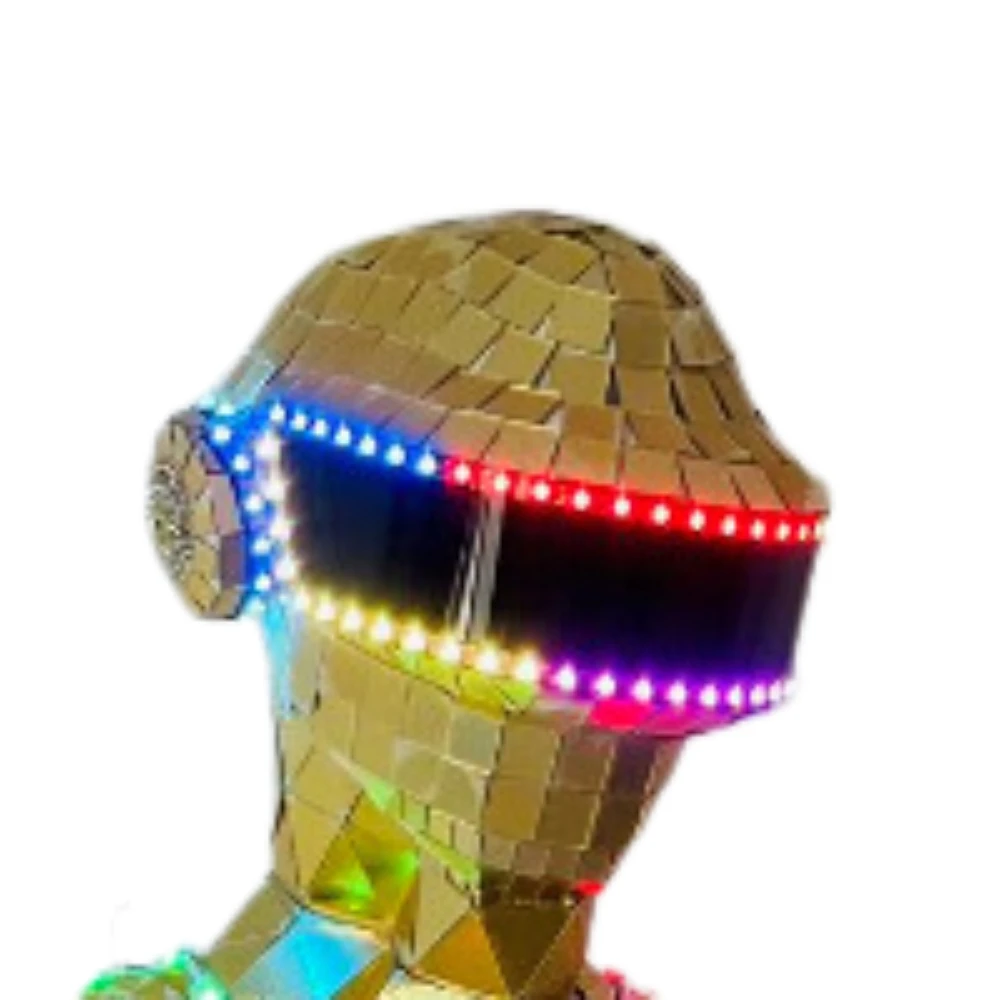 Wearable Gold Silver Disco Mirror Helmet  Cosplay Mask Halloween Decoration Props