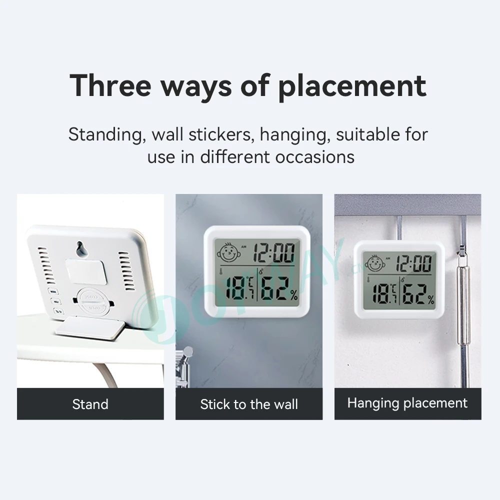 3 Buah Termometer Kelembaban Digital Bertenaga Baterai untuk Dinding Dalam Ruangan, Pengukur Suhu Ruangan untuk Rumah