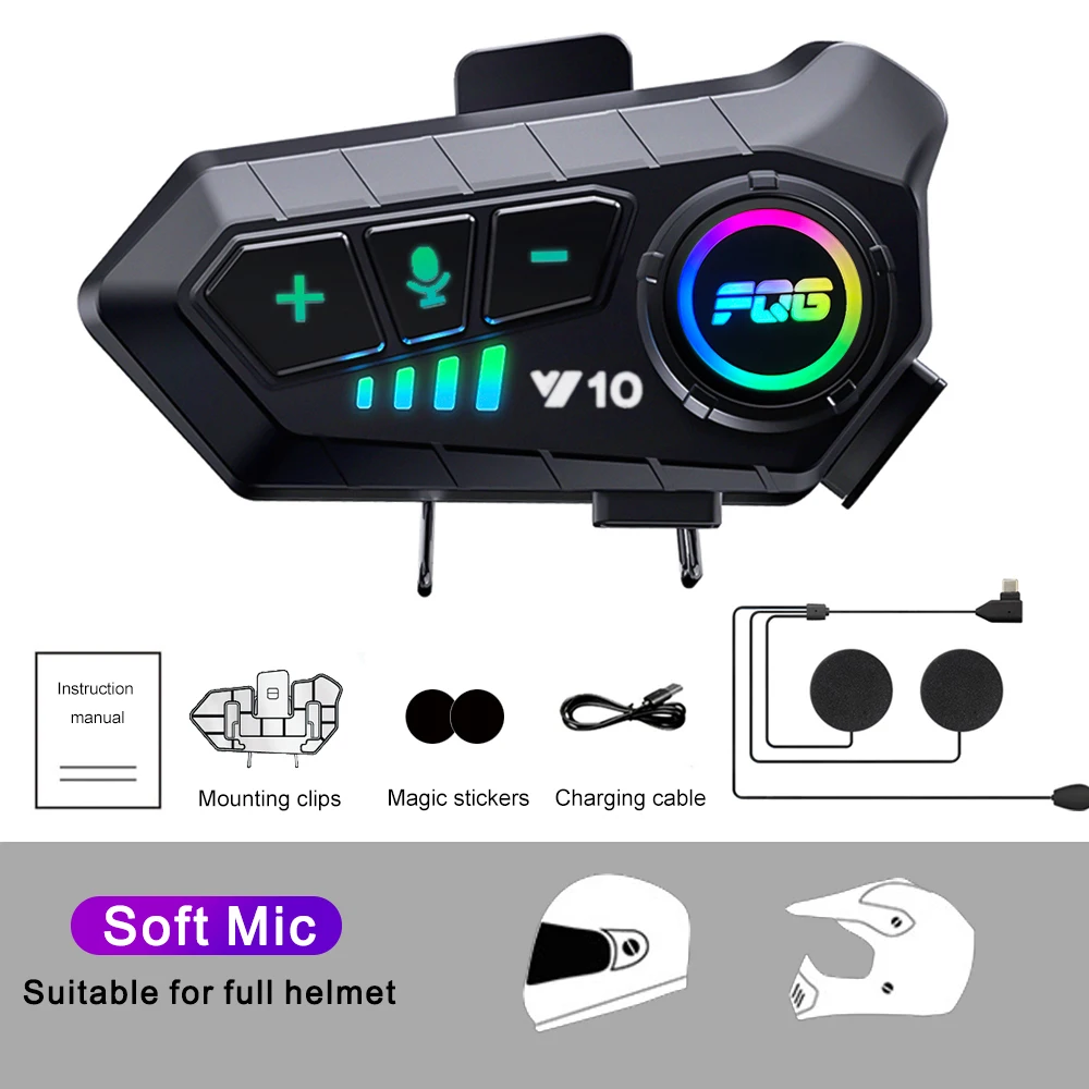 Bluetooth 5.3 Helm Headset Draadloos handsfree bellen Telefoonkit Motorfiets Waterdichte oortelefoon MP3-muziekspeler Luidspreker voor Moto - afbeelding 1