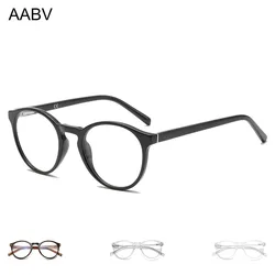 AABV-gafas redondas con luz azul para mujer, lentes ópticas transparentes falsas, 8020