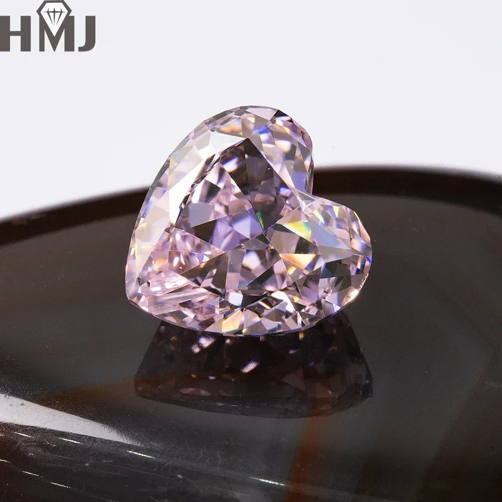 

HMJ Pink CZ Zirconia 5A Crushed Ice Zirconia Crushed Ice Heart Cut Loose Gemstone Factory Diy Beads for Jewelry Making Charms