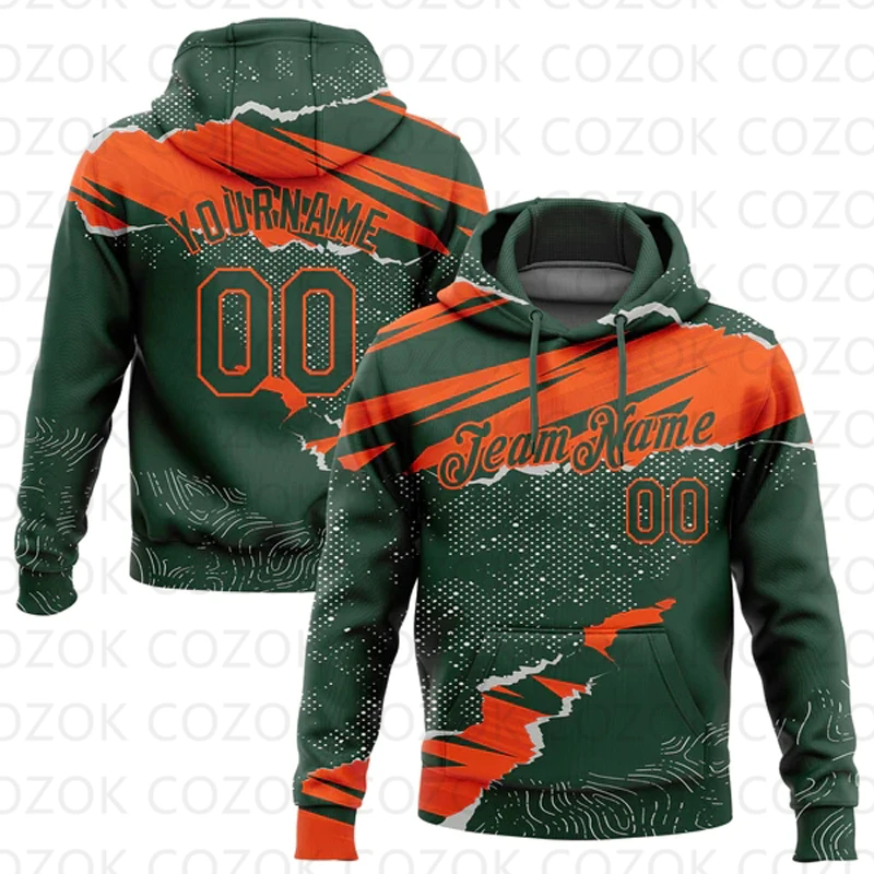 Customized Hoodie Green Decorative pattern Color Jersey 3D Printed  Unisex Pullovers Hoodie Casual Sweatshirts