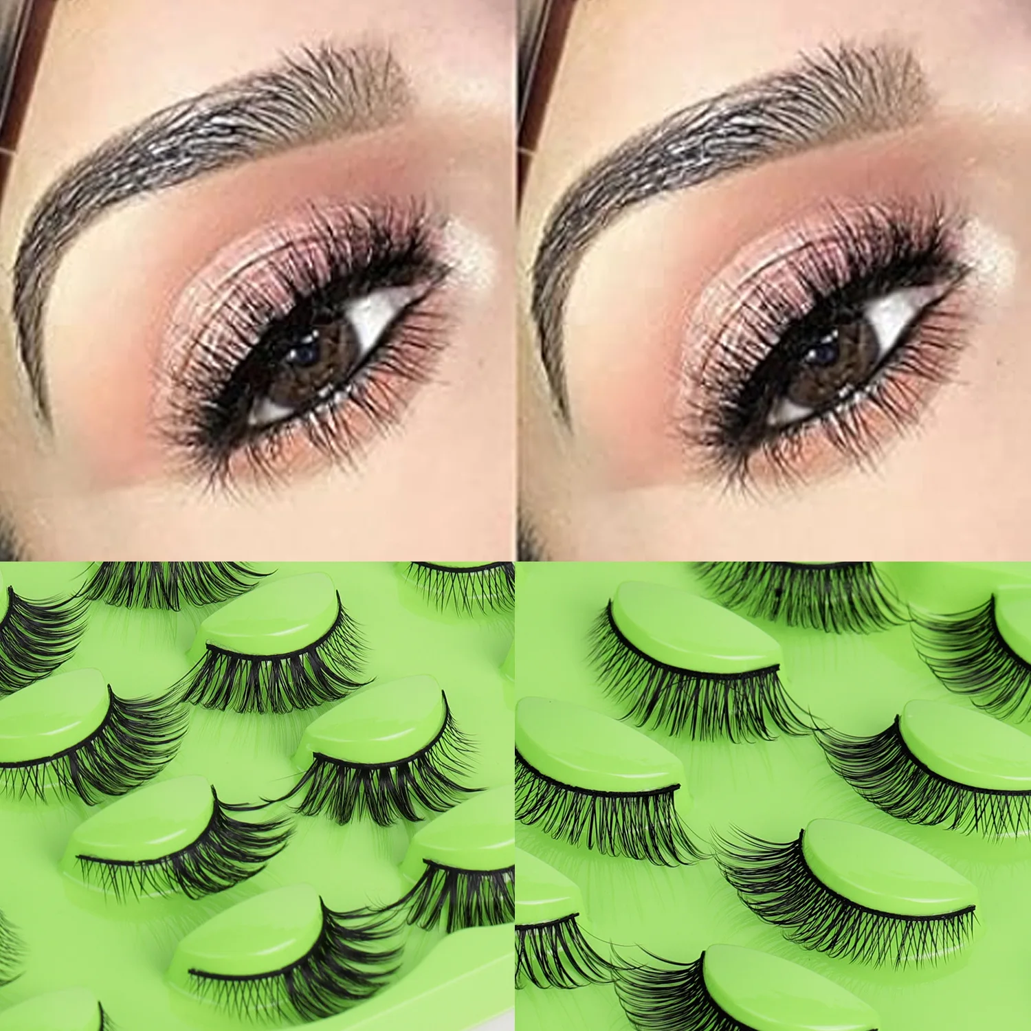10 أزواج من الرموش الصناعية من سلسلة Fox سميكة ومائلة لمسرح الطيران مكياج ثلاثي الأبعاد رموش صناعية بنمط قطعة واحدة #4