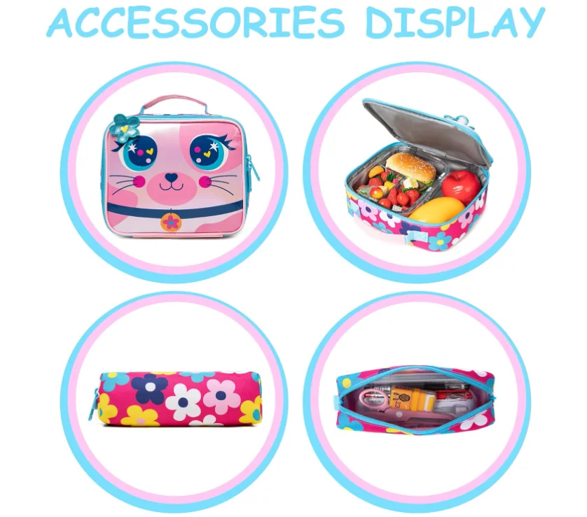 Zaino per bambini scolastici con ruote per ragazze con ruote Set di zaini scolastici con ruote 3 in 1 per ragazze Trolley scolastico con ruote