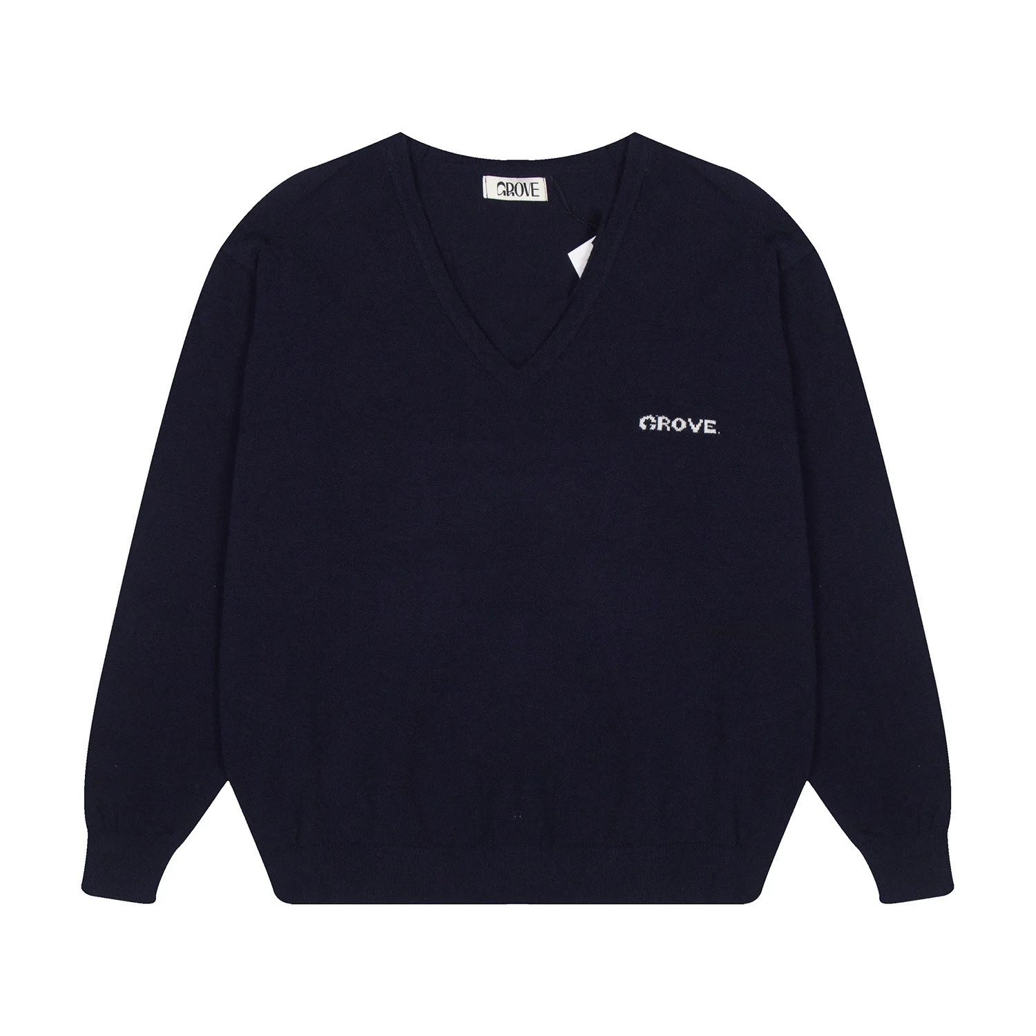 Grovev-neck sweater navy blue