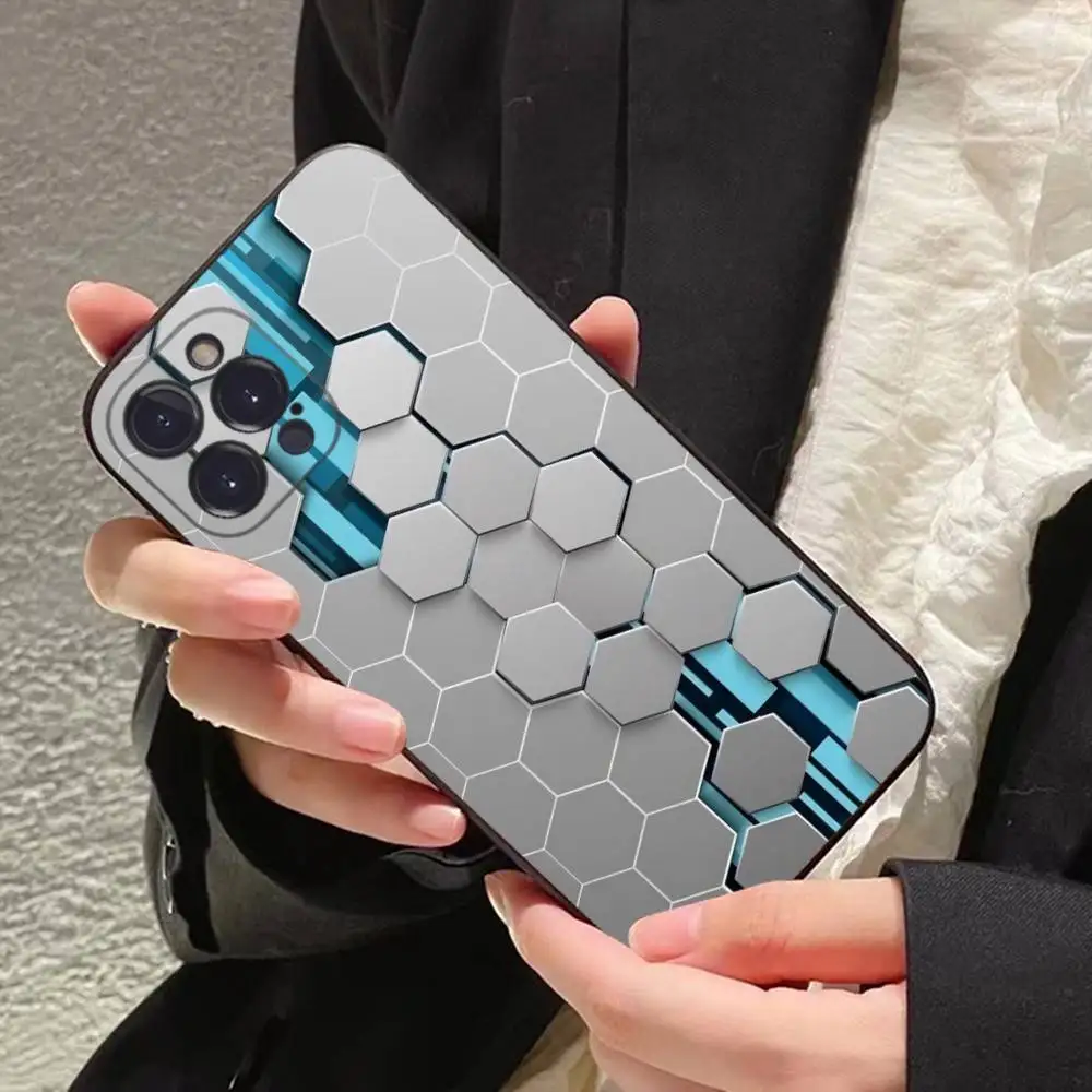 Роскошный силиконовый чехол для телефона в стиле киберпанк с сотовым кубом для iphone 16, 15, 14, 13, 12, 11 Pro Mini XS MAX Plus X Cover