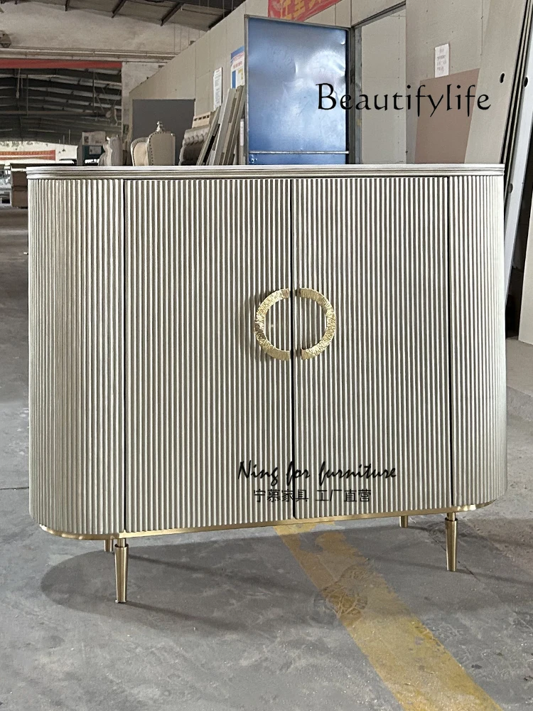 American light luxury door cabinet entry hall storage against the wall semicircular dining side high cabinet designer model