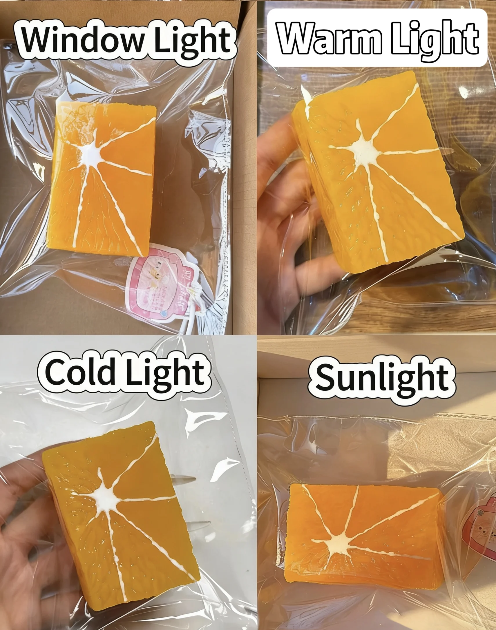 1Pc Squishy! Orange Toast shaped to relieve stress - YOGURT PUREE & BUTTER Texture - Food grade silicone