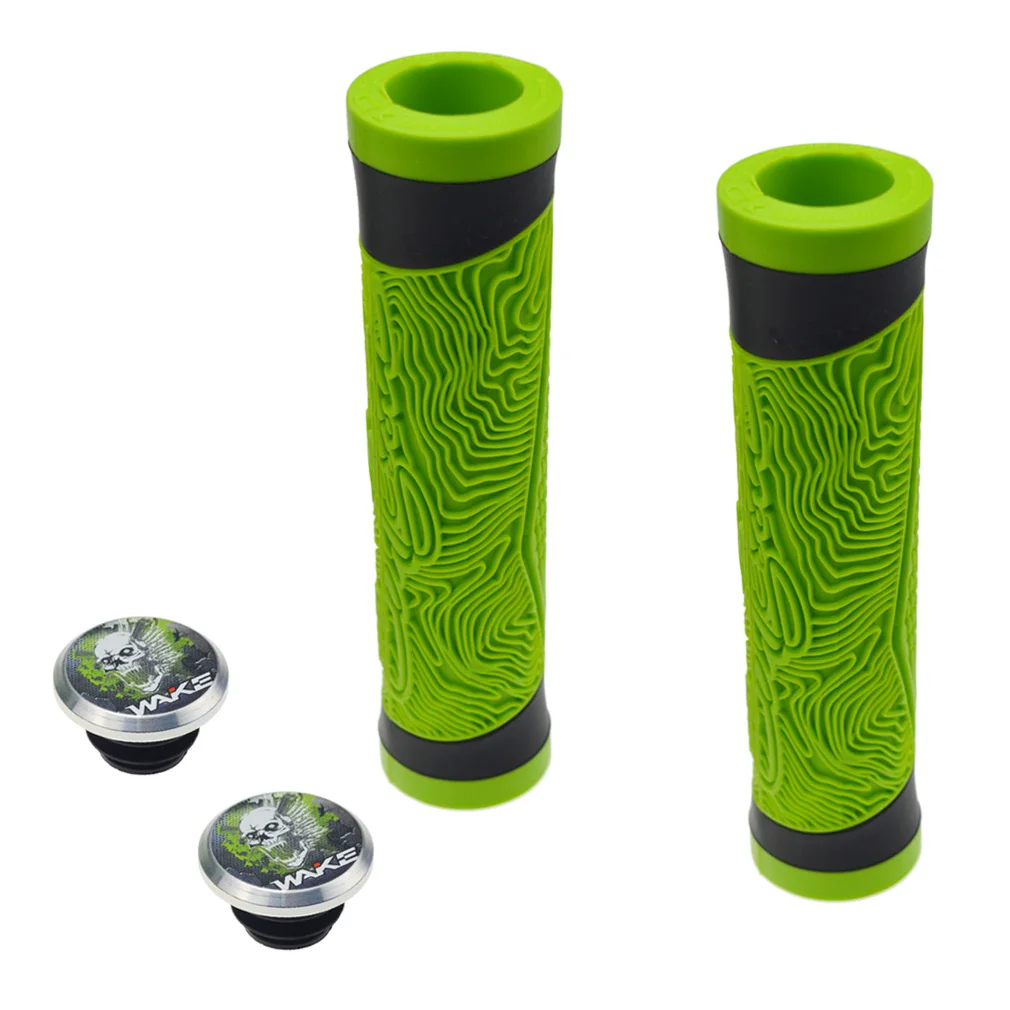 グリップ 自転車 ハンドルグリップ マウンテンバイクグリップ グリップエンド ウェイク-人間工学に基づいた,滑り止め,ハンドル付き,マウンテンバイク用,MTB bmx用の自転車ハンドルバーロック