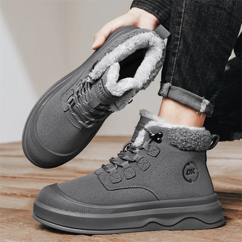 

Winter Warm Outdoor Wide Toe Comfortable Casual Sneakers Men Cotton Boots Breathable Walking Hiking Shoes Snow Boots