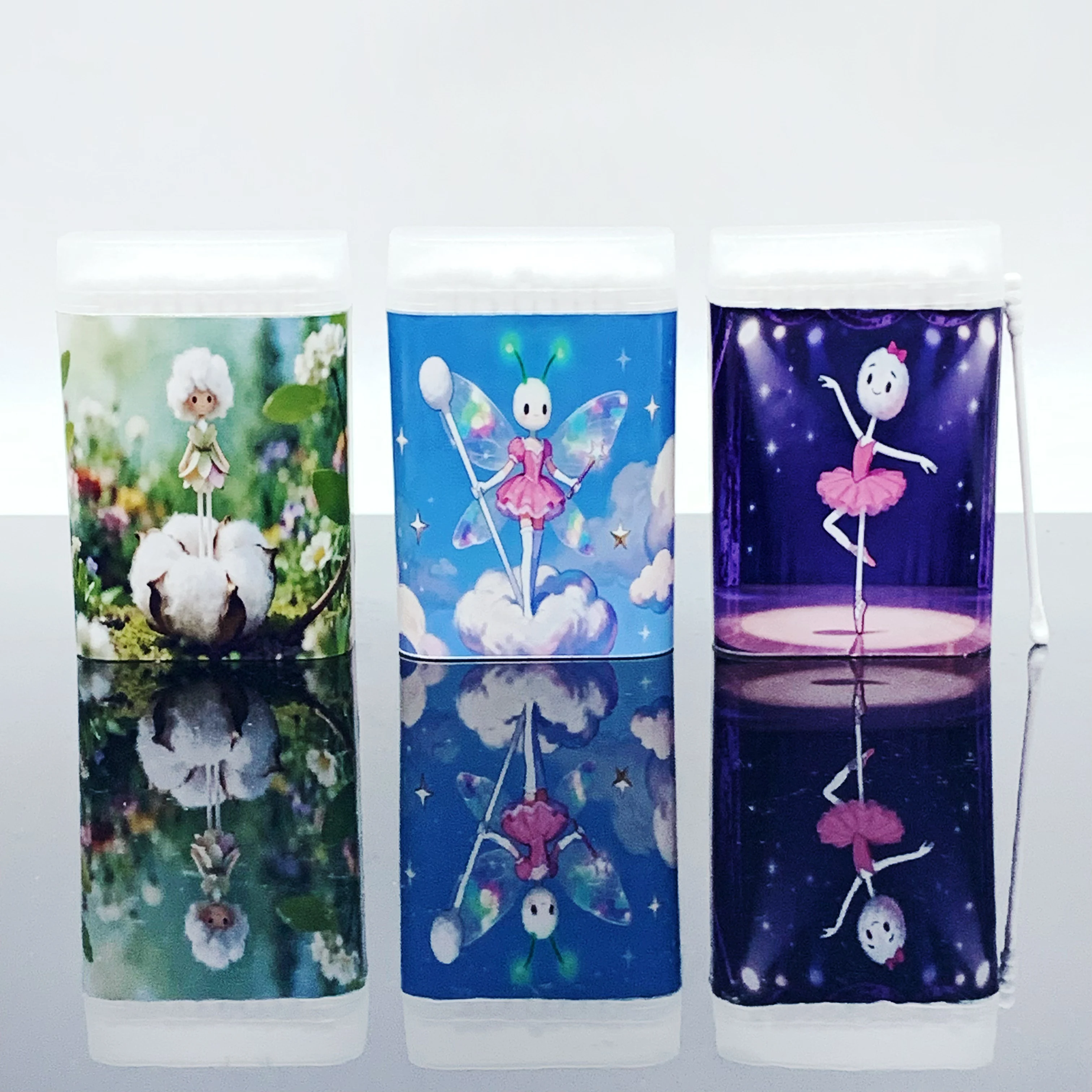 300 قطعة قزم الباليه تحت عنوان مسحات قطنية مزدوجة الأطراف عنصر راقصة الغابات الإبداعية أعواد قطنية